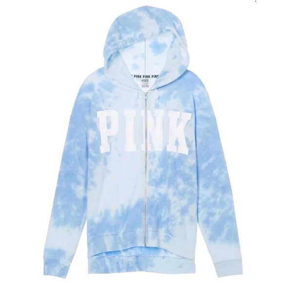 pink tie dye hoodie victoria secret